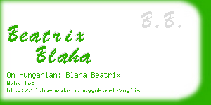 beatrix blaha business card